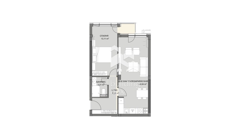 Zu verkaufen  1 Schlafzimmer Plowdiw , Hristo Smirnenski , 68 qm | 89886441 - Bild [3]