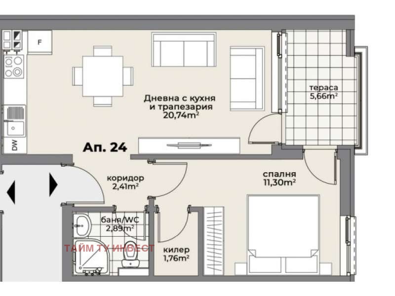 Продава 2-СТАЕН, гр. Варна, Погреби, снимка 2 - Апартаменти - 55098557