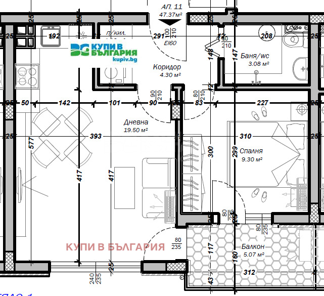 In vendita  1 camera da letto Varna , Mladost 2 , 54 mq | 56778680