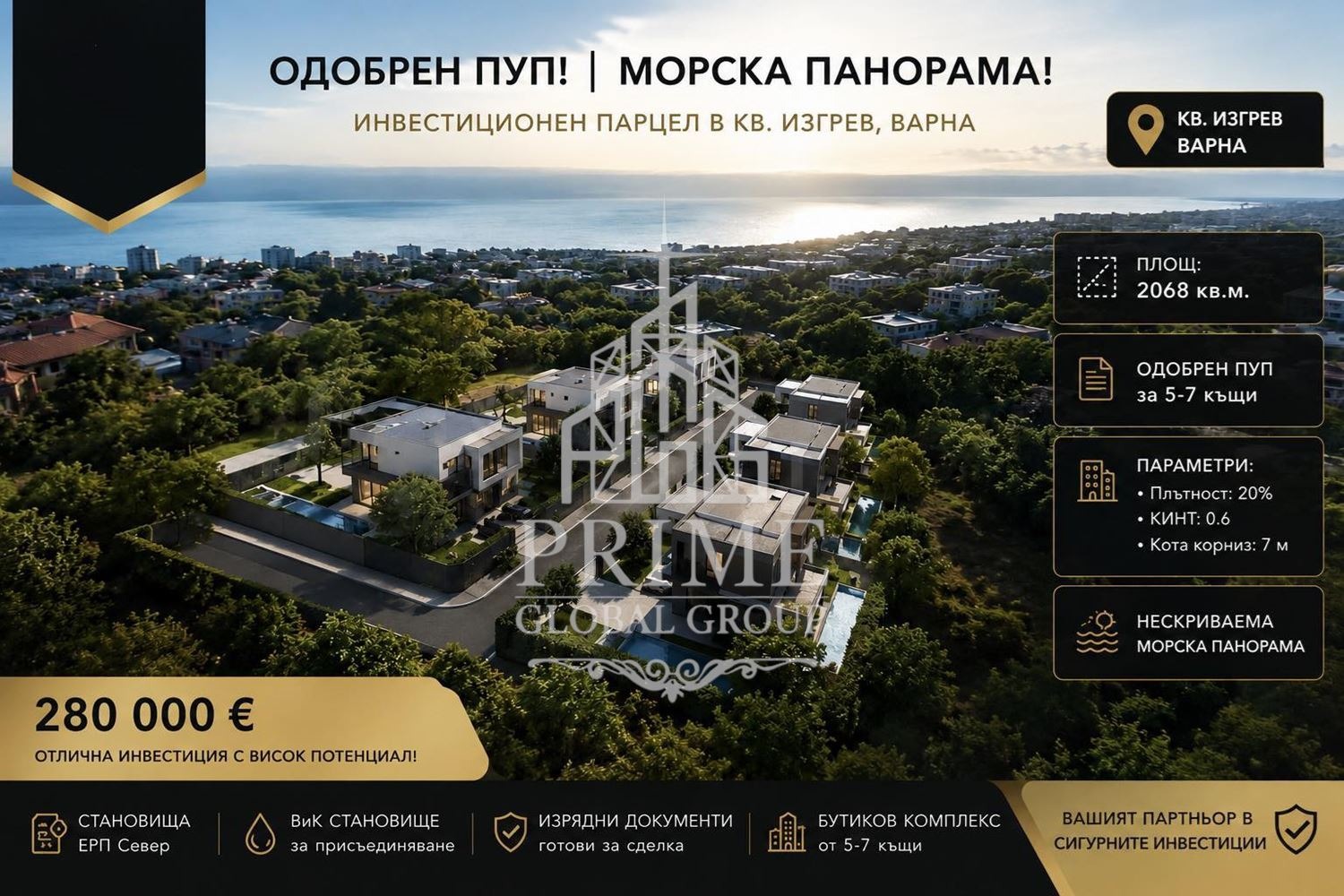 Продава ПАРЦЕЛ, гр. Варна, Изгрев, снимка 1 - Парцели - 55798621