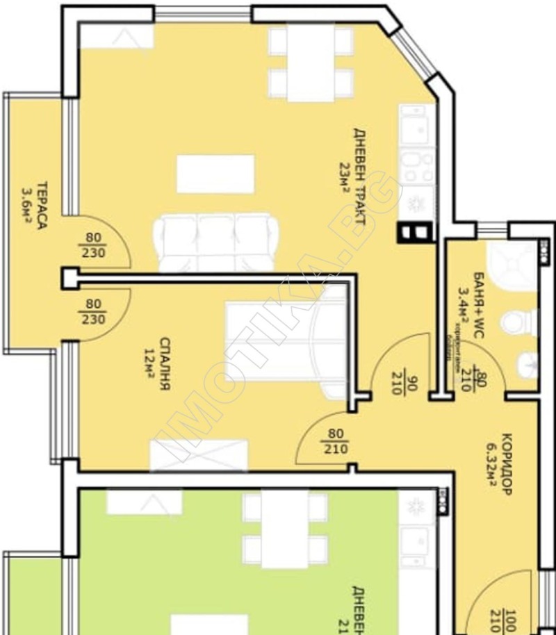Satılık  1 yatak odası Varna , k.k. Çayka , 67 metrekare | 94766182 - görüntü [2]