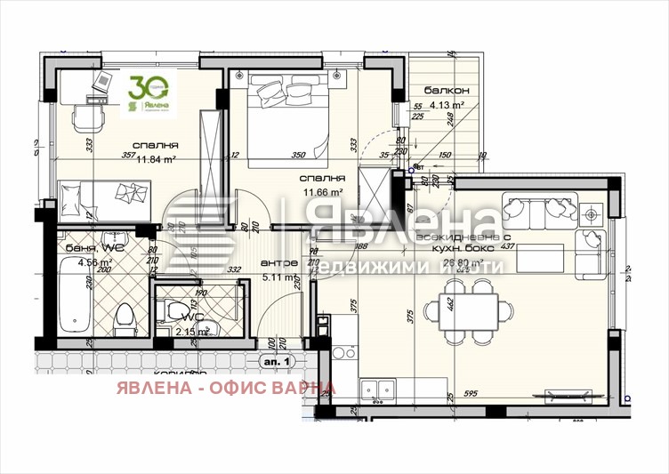 Продава 3-СТАЕН, гр. Варна, Виница, снимка 2 - Aпартаменти - 48182517