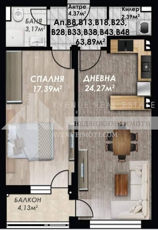 Продава 2-СТАЕН, гр. Пловдив, Гагарин, снимка 4 - Aпартаменти - 48230145