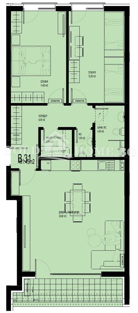 In vendita  2 camere da letto Plovdiv , Hristo Smirnenski , 105 mq | 90883066 - Immagine [4]