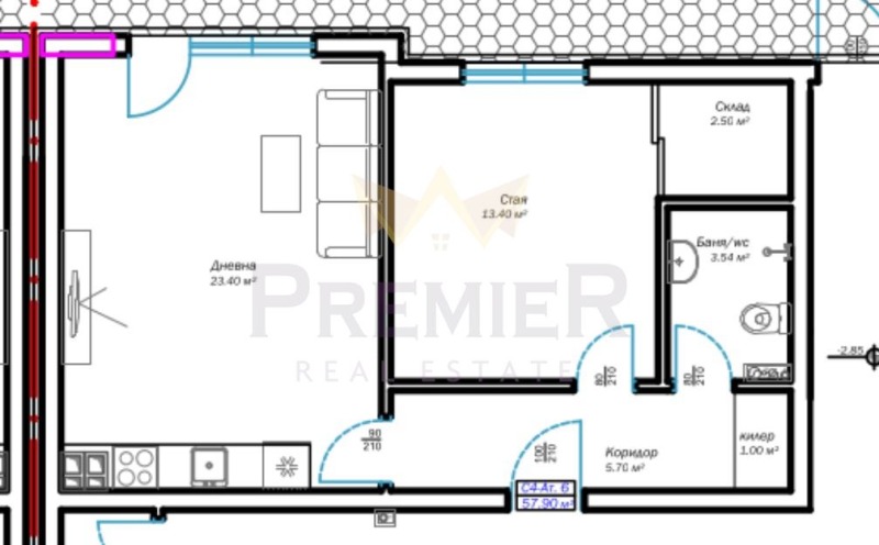 Na sprzedaż  1 sypialnia Warna , m-t Pczelina , 74 mkw | 63257733 - obraz [5]