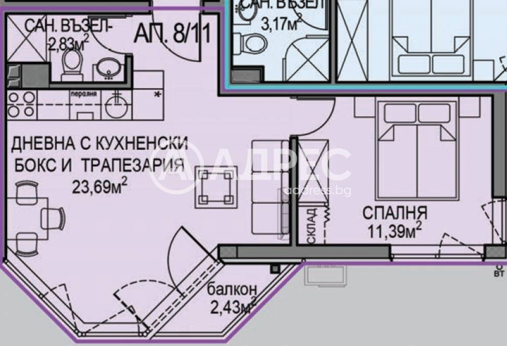 Продава 2-СТАЕН, гр. София, Обеля 2, снимка 4 - Апартаменти - 54042007