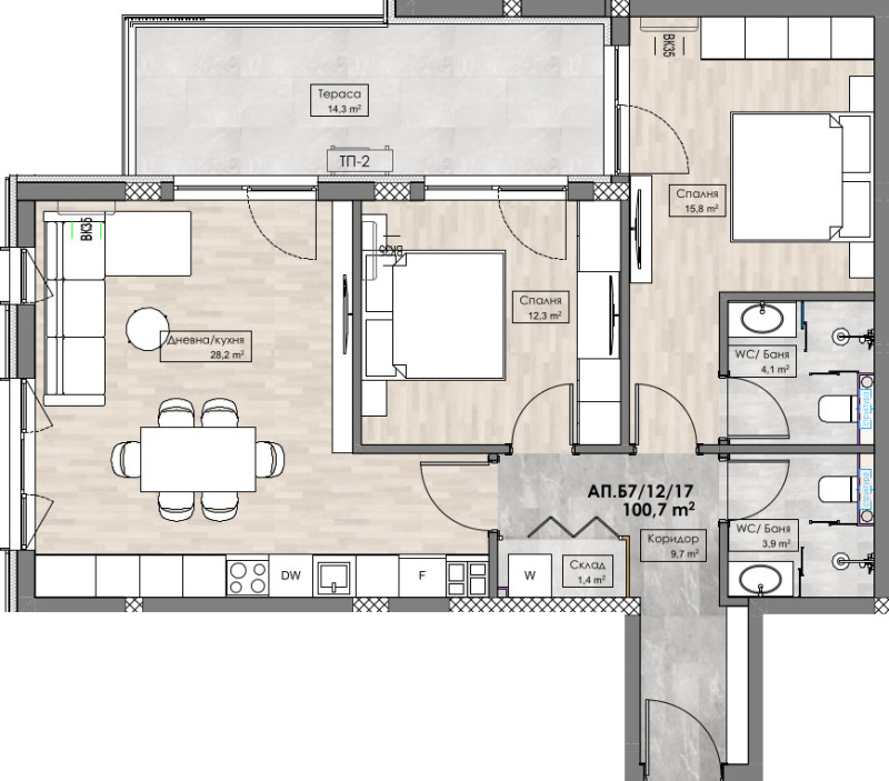 Na sprzedaż  2 sypialnie Plowdiw , Karszijaka , 115 mkw | 93895140 - obraz [4]
