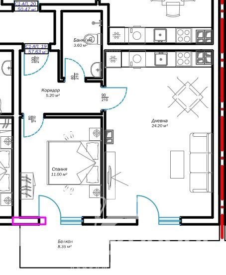 Myytävänä  1 makuuhuone Varna , Vazraždane 3 , 74 neliömetriä | 65322631 - kuva [3]