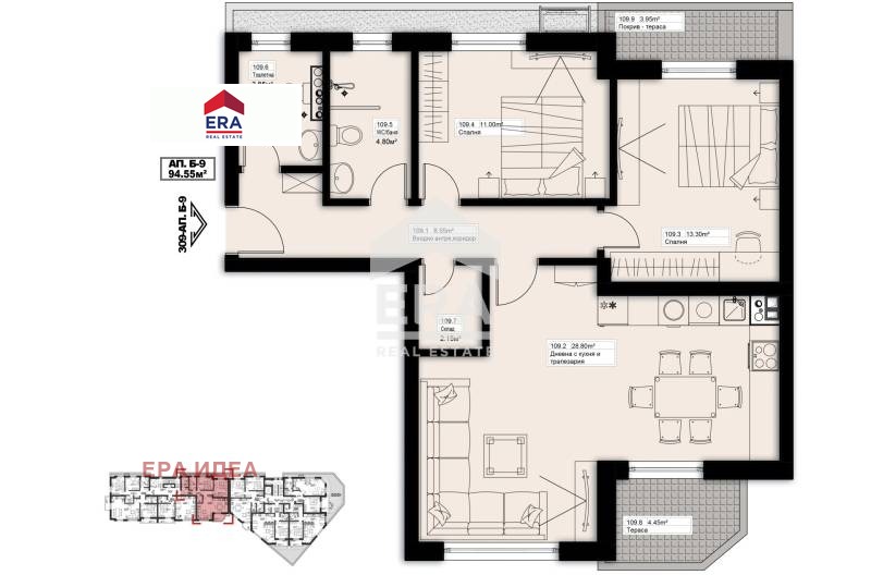 Продава 3-СТАЕН, гр. Елин Пелин, област София област, снимка 3 - Апартаменти - 53121098