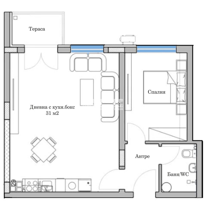 For Sale  1 bedroom Plovdiv , Mladezhki Halm , 69 sq.m | 58549595 - image [2]