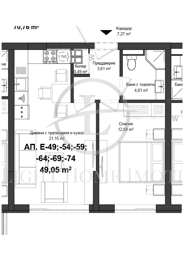 Продава 2-СТАЕН, гр. Пловдив, Гагарин, снимка 3 - Апартаменти - 53626399