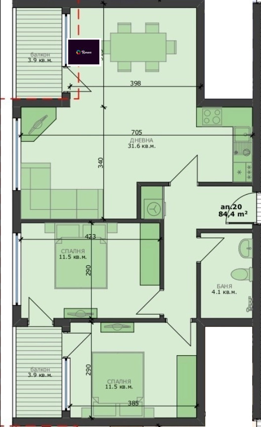 Продава  3-стаен град Варна , Погреби , 99 кв.м | 45183245