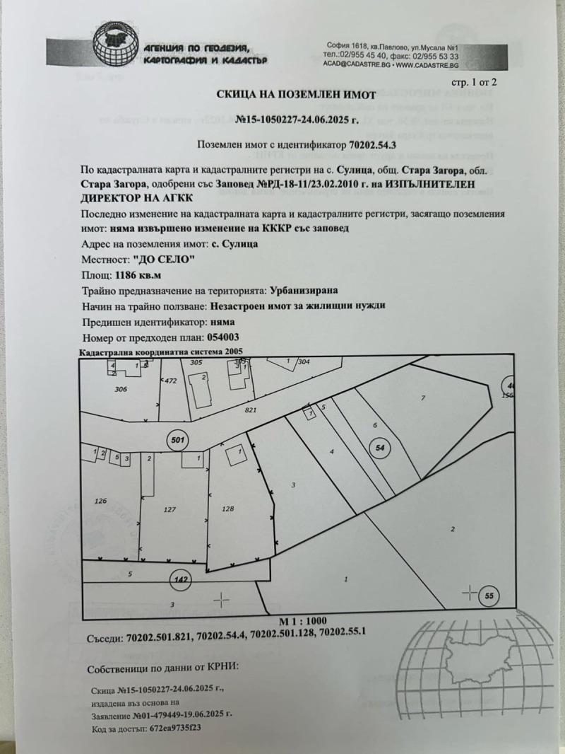 Продается  Сюжет область Стара Загора , Сулица , 1186 кв.м | 80872582