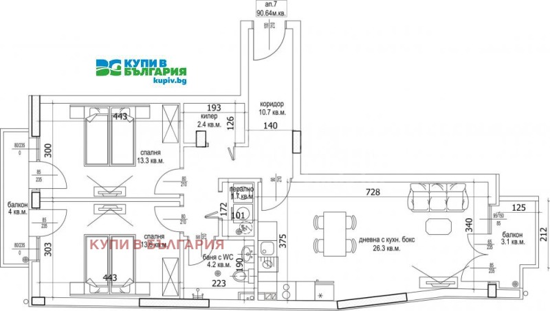 Продава  3-стаен град Варна , Цветен квартал , 104 кв.м | 22089992