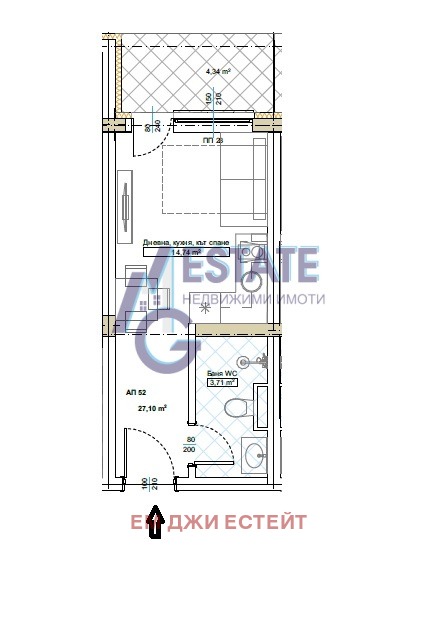 Продава 1-СТАЕН, гр. Китен, област Бургас