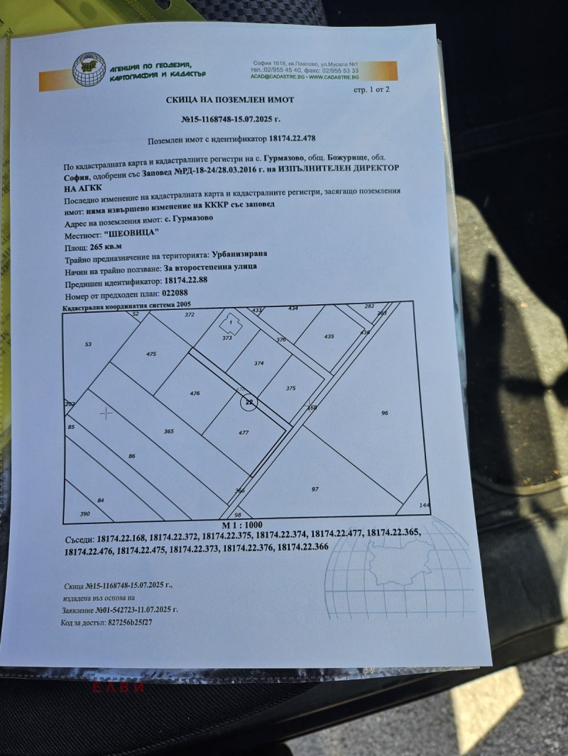 Продава ПАРЦЕЛ, гр. Божурище, област София област