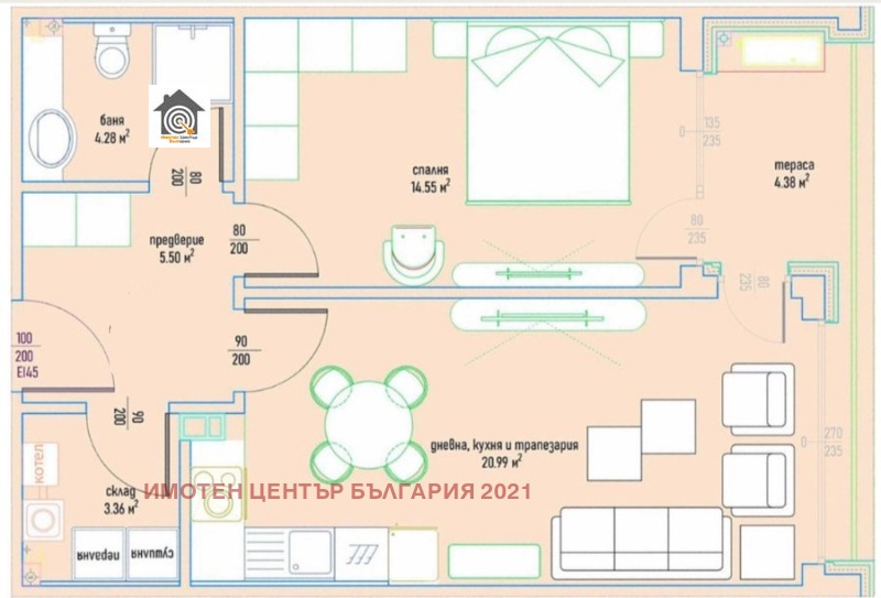 In vendita  1 camera da letto Sofia , Studentski grad , 75 mq | 98160905 - Immagine [2]