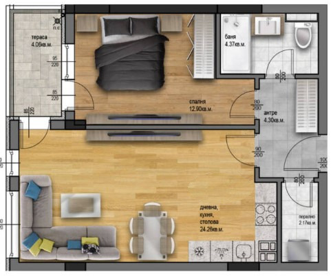 Eladó  1 hálószoba Plovdiv , Ostromila , 71 négyzetméter | 42918334 - kép [2]