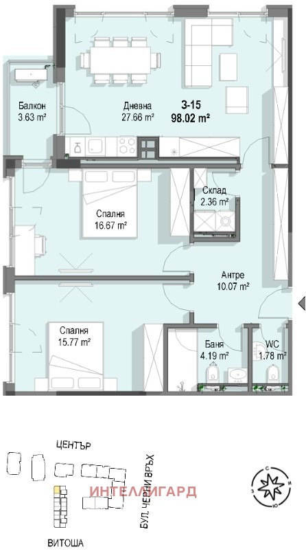 Продаја  2 спаваће собе Софија , Крастова вада , 116 м2 | 47199222 - слика [11]