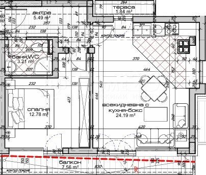 Na prodej  1 ložnice Varna , Kolchozen pazar , 82 m2 | 41243336 - obraz [3]