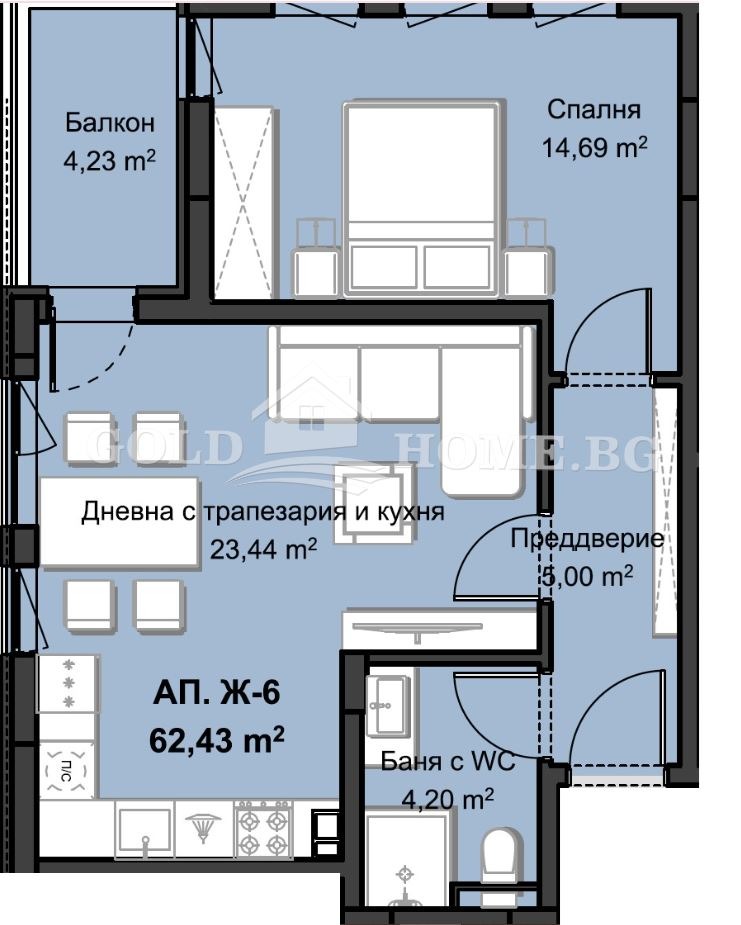 Na prodej  1 ložnice Plovdiv , Christo Smirnenski , 71 m2 | 50084118 - obraz [9]