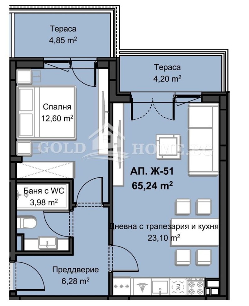 Na prodej  1 ložnice Plovdiv , Christo Smirnenski , 71 m2 | 50084118 - obraz [13]