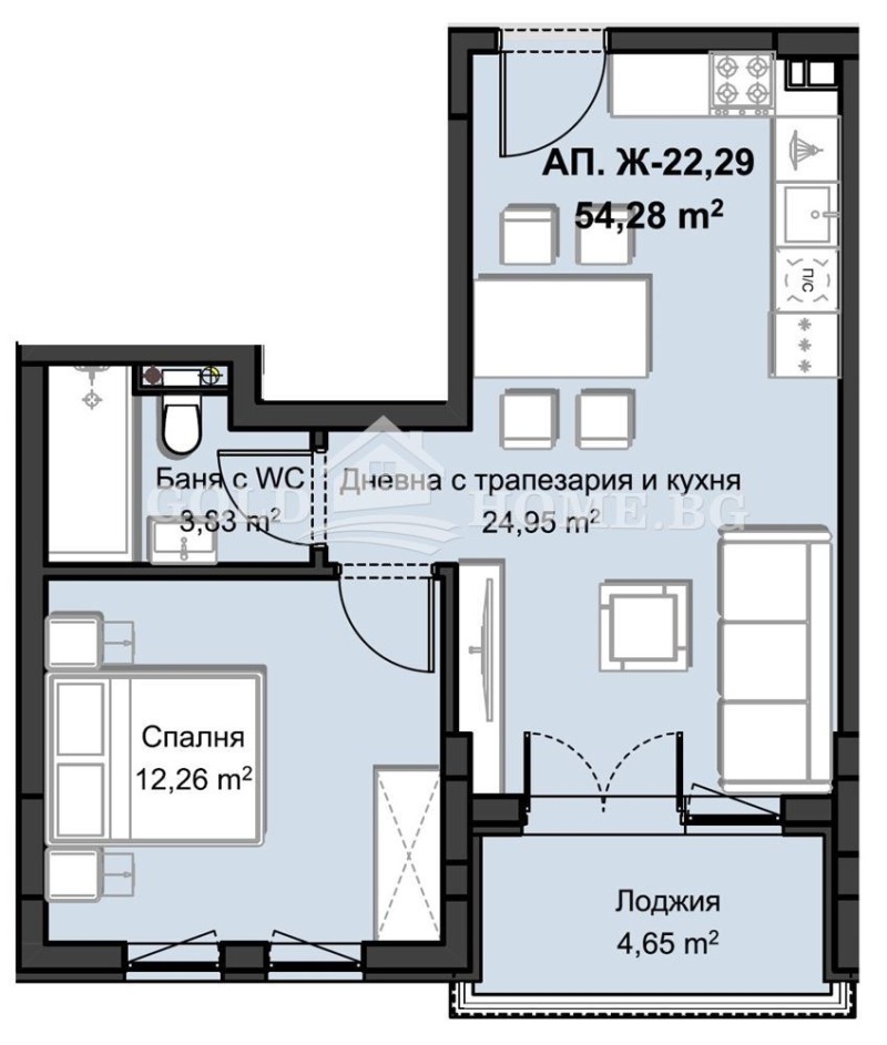 Na prodej  1 ložnice Plovdiv , Christo Smirnenski , 71 m2 | 50084118 - obraz [2]