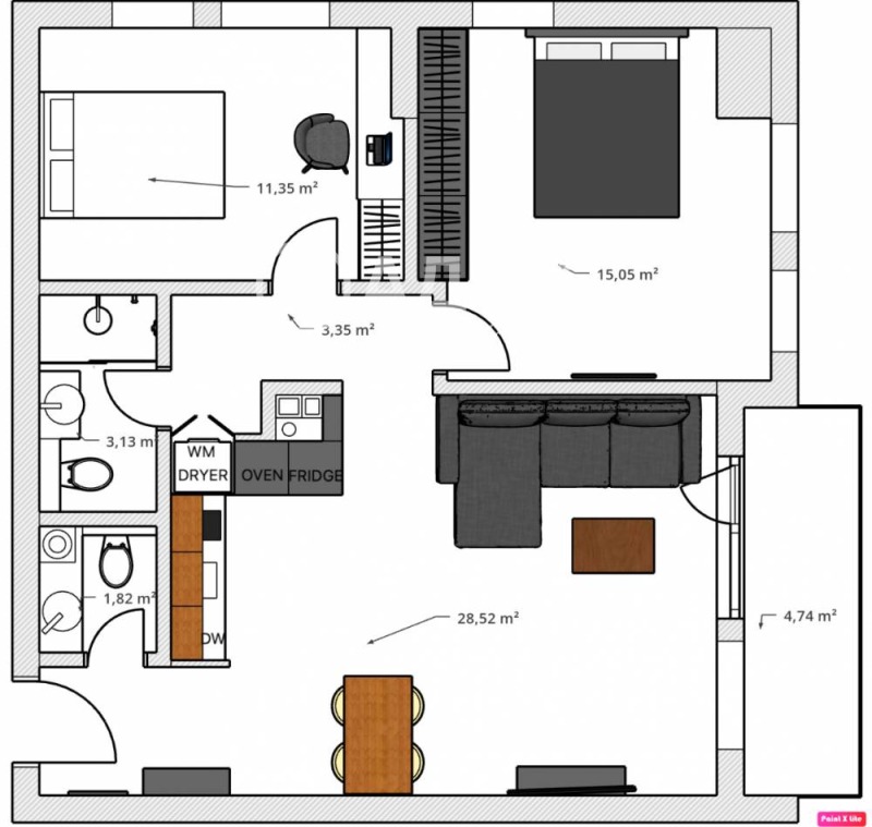 Na sprzedaż  2 sypialnie Sofia , Krastowa wada , 93 mkw | 56191431 - obraz [4]