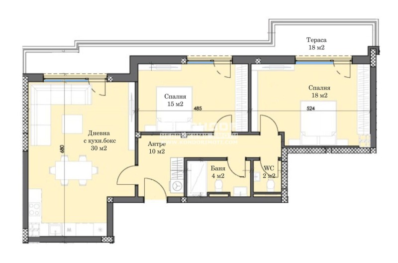 Eladó  2 hálószobás Plovdiv , Trakija , 128 négyzetméter | 79623006 - kép [5]