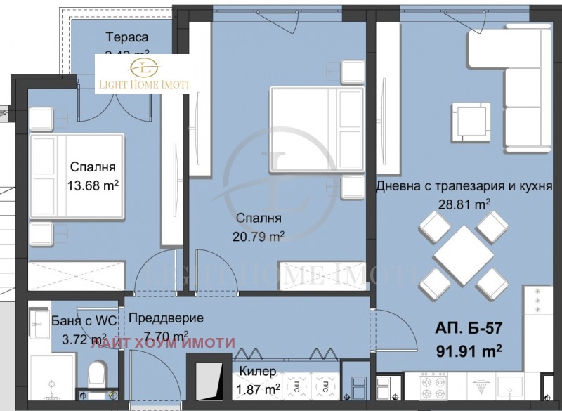 На продаж  2 спальні Пловдив , Христо Смирненски , 110 кв.м | 73803029 - зображення [5]