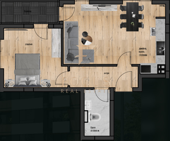 Zu verkaufen  1 Schlafzimmer Plowdiw , Hristo Smirnenski , 79 qm | 25203802 - Bild [4]