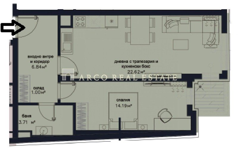 Продава 2-СТАЕН, гр. София, Зона Б-5, снимка 2 - Aпартаменти - 46844169