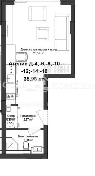 Til salgs  Studio Plovdiv , Gagarin , 43 kvm | 33361649 - bilde [2]