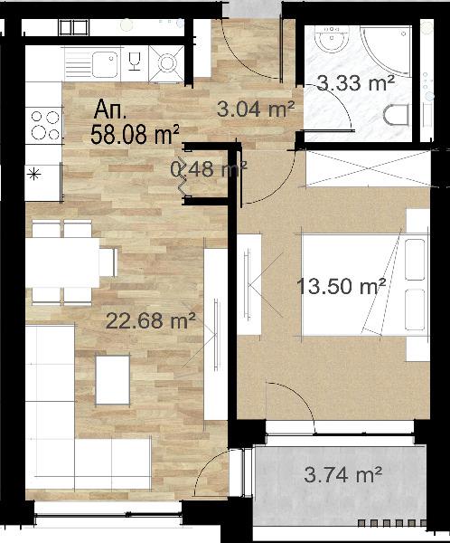 Продава  2-стаен град София , Зона Б-5 , 70 кв.м | 84198480 - изображение [5]