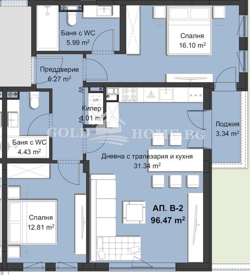 Te koop  2 slaapkamers Plovdiv , Christo Smirnenski , 121 m² | 76289451 - afbeelding [2]