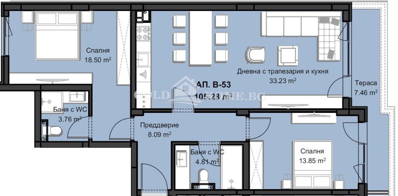 Til salg  2 soveværelser Plovdiv , Hristo Smirnenski , 121 kvm | 76289451 - billede [8]