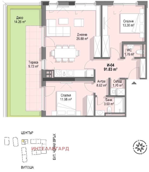 Продава 3-СТАЕН, гр. София, Кръстова вада, снимка 14 - Aпартаменти - 48335179