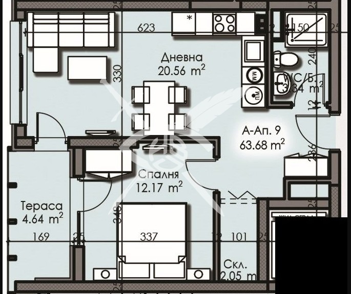 À vendre  1 chambre Bourgas , Izgrev , 63 m² | 59965187