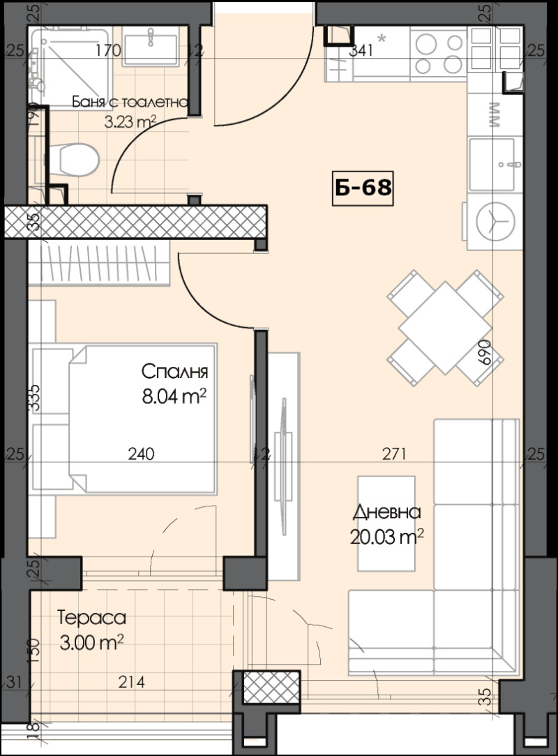 Zu verkaufen  1 Schlafzimmer Plowdiw , Gagarin , 51 qm | 68753129 - Bild [2]