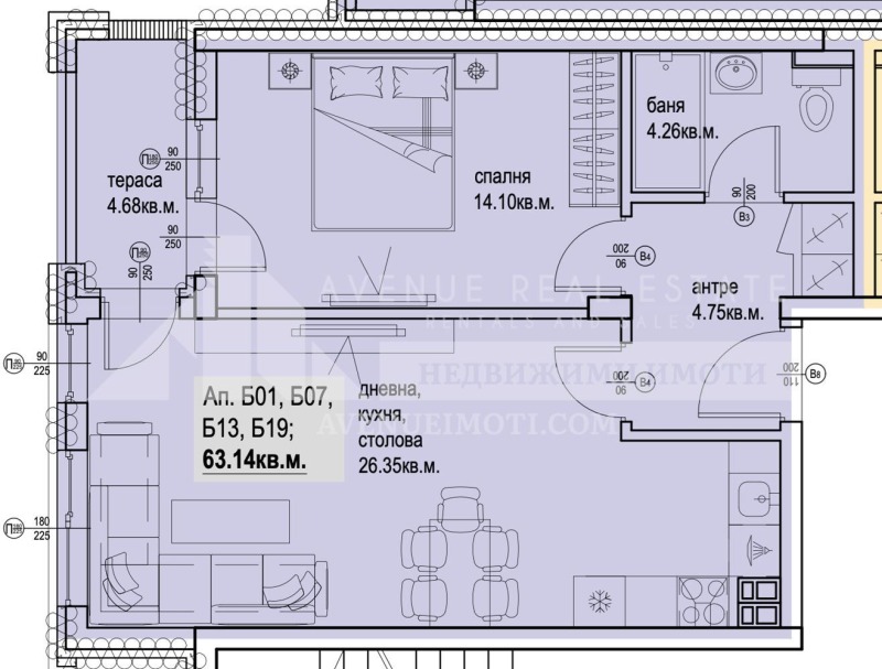 Till salu  1 sovrum Plovdiv , Karsjijaka , 73 kvm | 80554114 - bild [2]