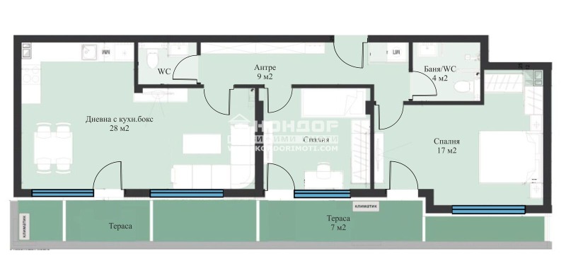 Продаја  2 спаваће собе Пловдив , Вастанически , 111 м2 | 60121815 - слика [2]