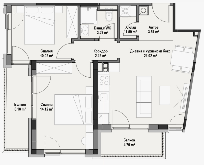 Продава 3-СТАЕН, гр. София, Витоша, снимка 3 - Апартаменти - 52628188