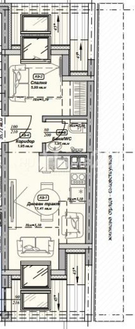 Продава  1-стаен град Варна , Зимно кино Тракия , 47 кв.м | 69671387 - изображение [2]