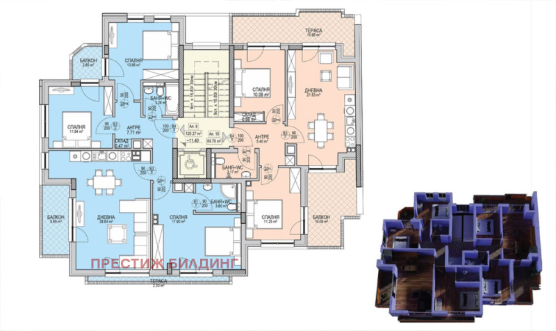 Продава 4-СТАЕН, гр. София, Кръстова вада, снимка 3 - Апартаменти - 52402494