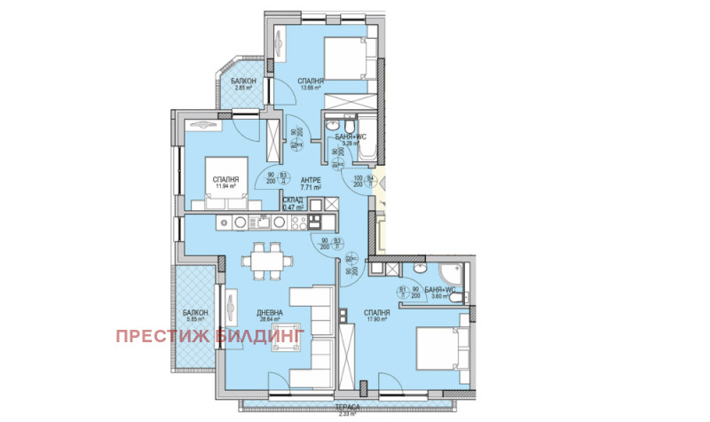 Продава 4-СТАЕН, гр. София, Кръстова вада, снимка 2 - Апартаменти - 52402494