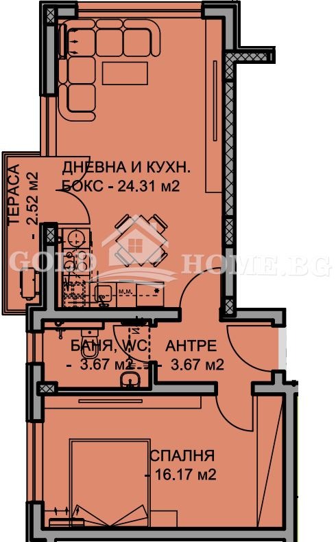 Продава 2-СТАЕН, гр. Пловдив, Остромила, снимка 2 - Aпартаменти - 48208818