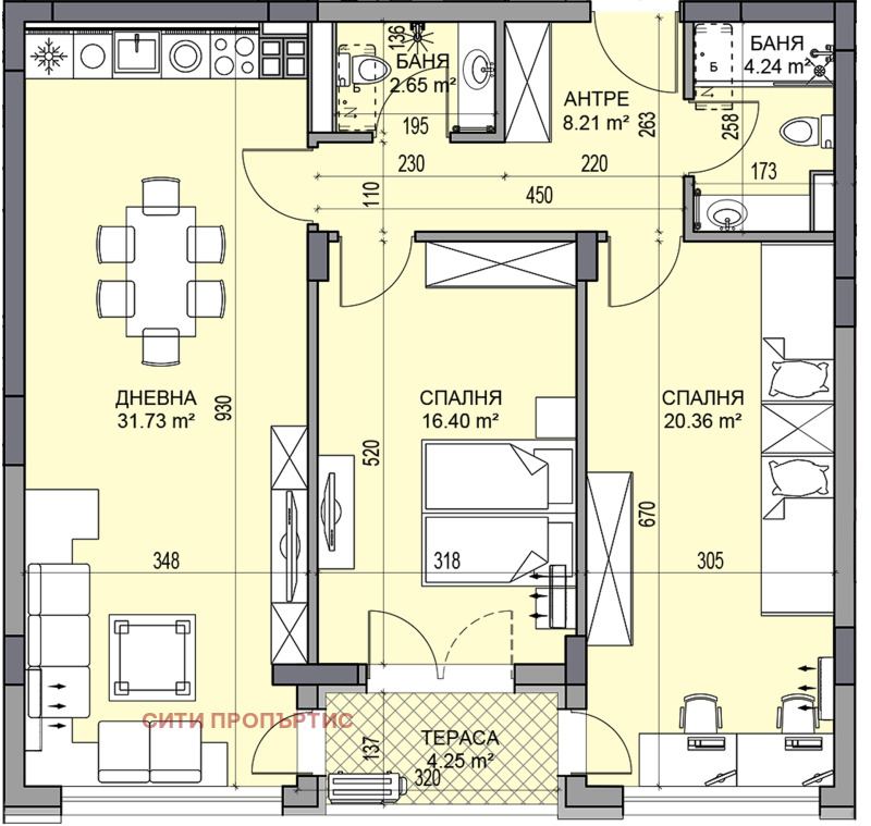 Na prodej  2 ložnice Plovdiv , Gagarin , 106 m2 | 98134952 - obraz [2]