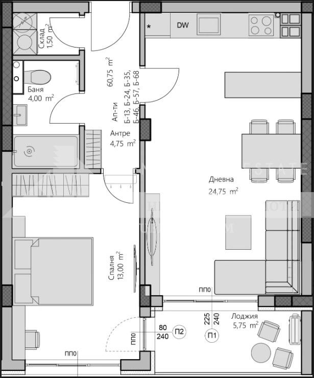 For Sale  1 bedroom Plovdiv , Hristo Smirnenski , 72 sq.m | 44449149 - image [2]