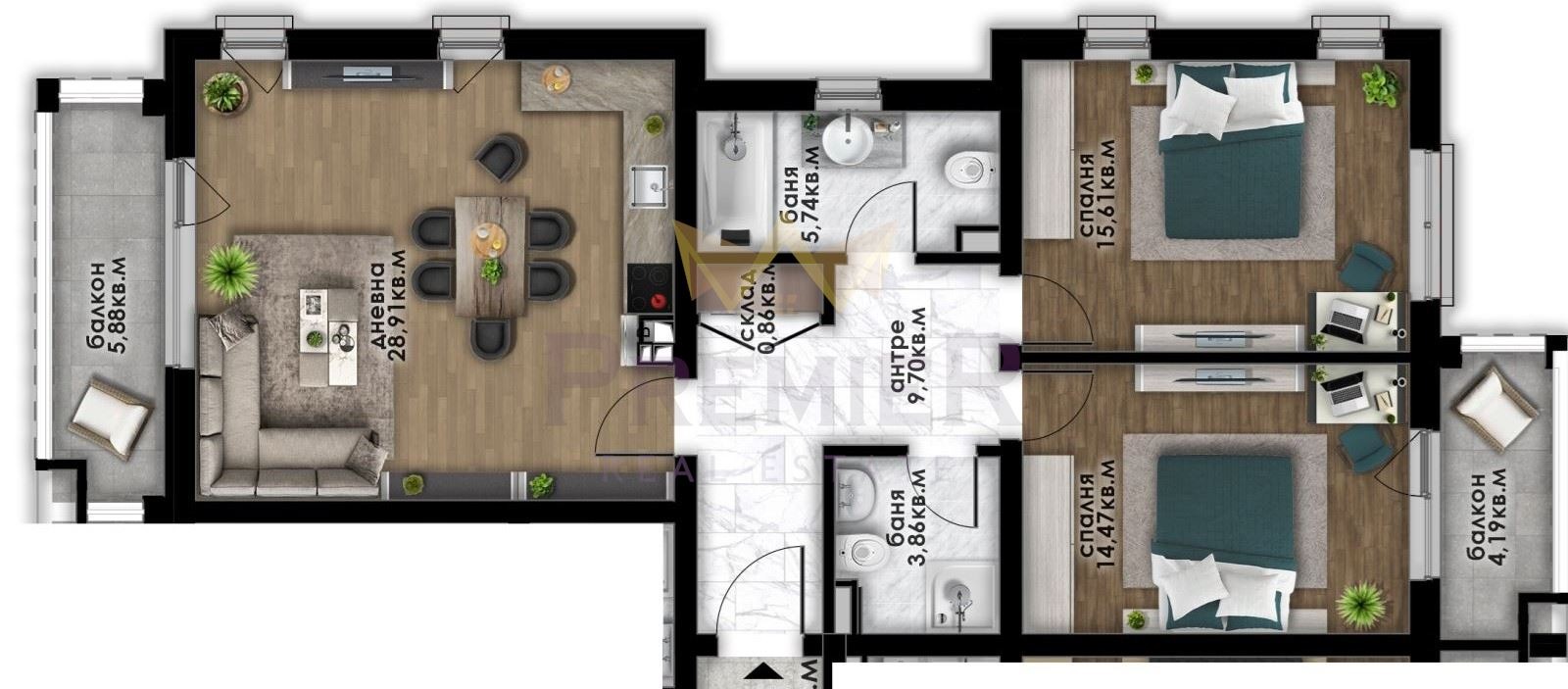 Продава 3-СТАЕН, гр. Пловдив, Остромила, снимка 9 - Апартаменти - 54273027