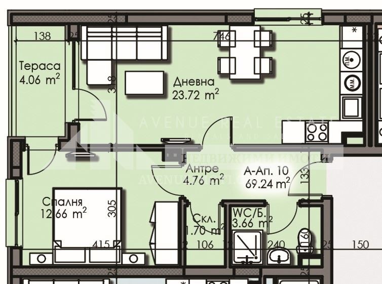 Satılık  1 yatak odası Burgas , Izgrev , 69 metrekare | 11426511 - görüntü [2]